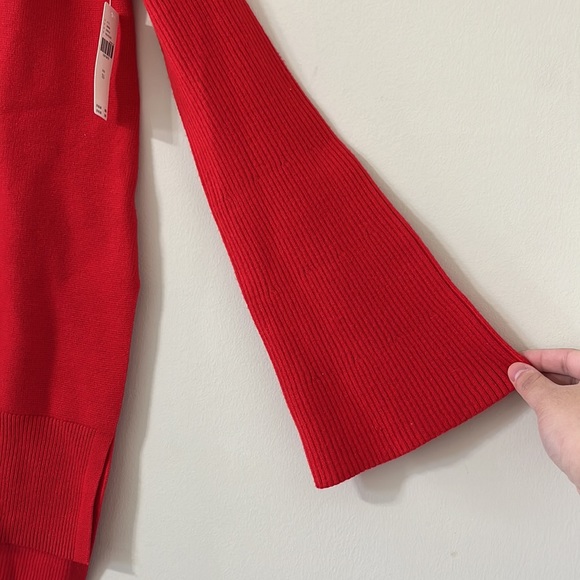 NEW Anthropologie Red Elise Ribbed Off The Shoulder Tunic Sweater Size XS - Picture 6 of 9